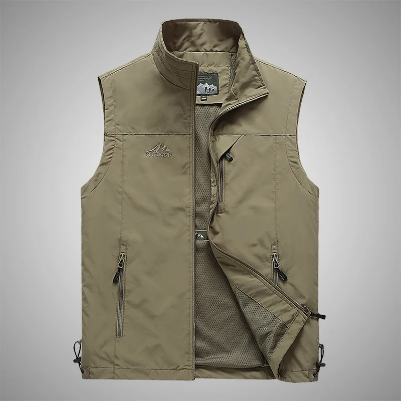 BOLUBAO Spring New Men Waistcoat Outdoor Leisure Solid Color Vest Young Middle-aged Photography Fishing Casual Vest Jacket Male