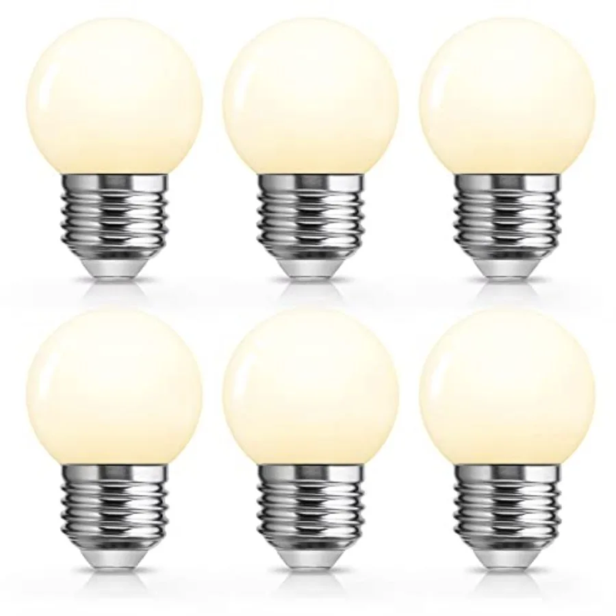 Globe LED Low Watt Light Bulbs, 1W Equivalent 15 watt Soft White 3000K Frosted, Tiny G40 Bulbs for Vanity Mirror Bathroom, Porc
