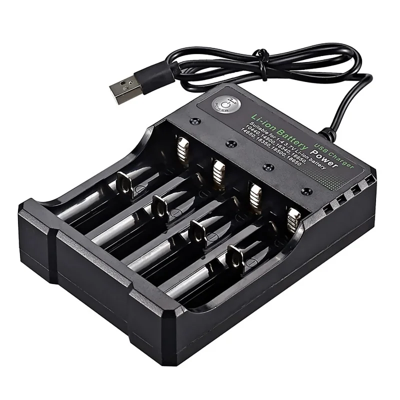 2 3 4 Slot USB Charger Independent Charging 4.2V Li-ion Battery Portable Rechargeable Battery Charger For 18650 Charger Li-ion