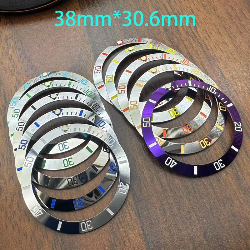 38mm Mirror Sloping Ceramics Watch Bezel Ring Insert for SKX007 SKX009 SRPD SUB Diving Watch Case NH35 NH36 Movet refitting part