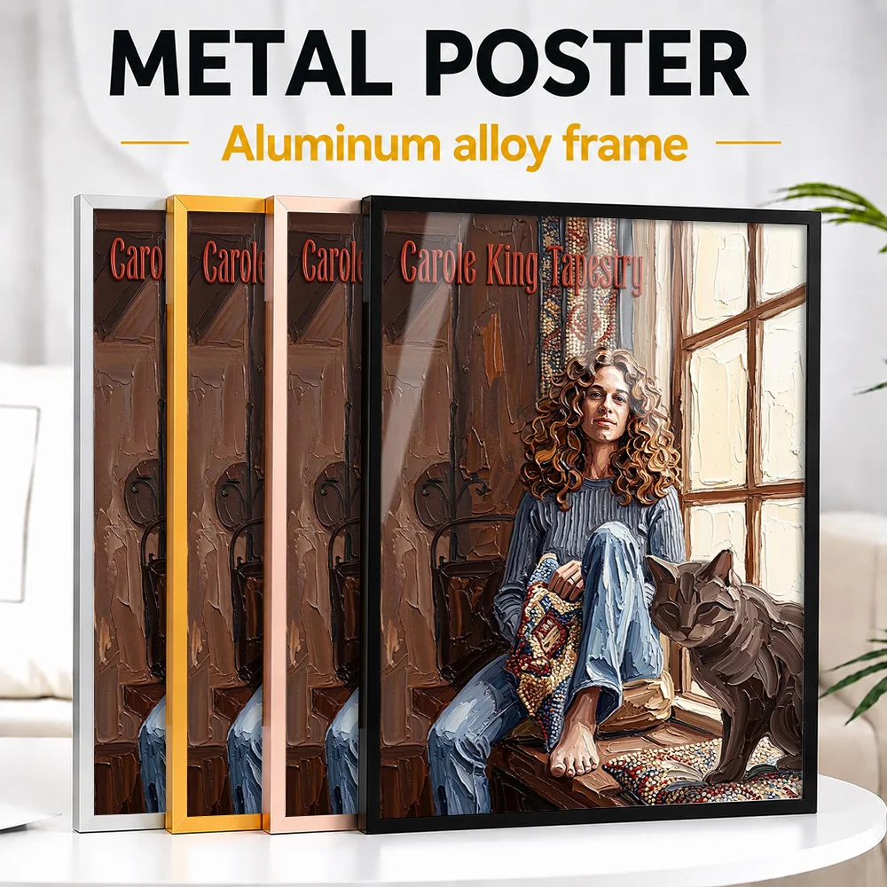 Carole King Tapestry Album Cover Framed Aluminum Metal Poster Customized Songwriter Legacy Wall Art Ideal For Room Or Fan Gift