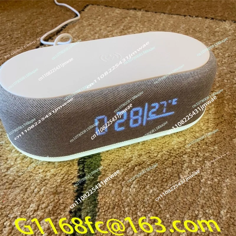 Desktop Clock Alarm Clock Wireless Charging Small Night Light Desk Lamp Thermometer Mobile Phone Three in One Wireless Charger