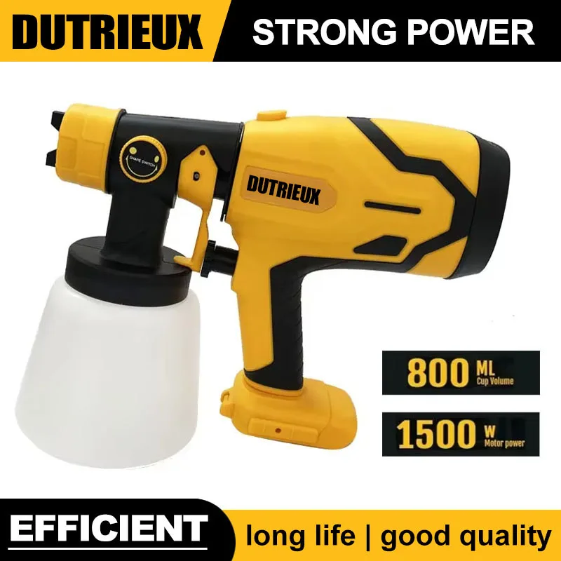 

Fit Dewalt 800ML Cordless Electric Spray Gun Portable Paint Sprayer High Power Auto Furniture Coating Airbrush Battery