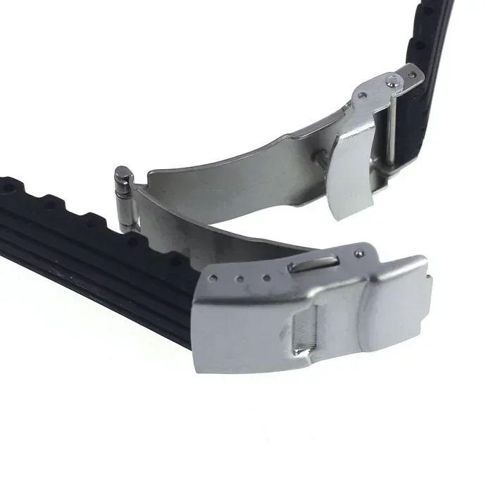 Silicone Rubber Watch Strap Band Deployment Buckle 18mm 20mm 22mm 24mm for Armani Omega Watch Replace the strap image 5