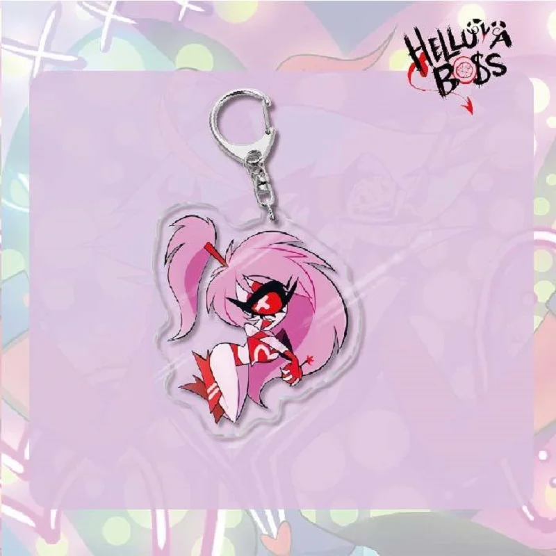 Anime Helluva Boss 6cm Acrylic KeyChain Moxxie Blitzo Loona Men Key Chain for Women Fashion Creative Figure Pendant Gifts