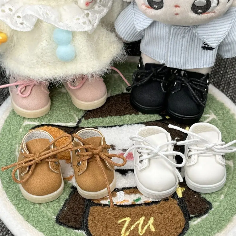 يجلس حزب دمية أحذية جلدية صغيرة عالمية بو القطن دمية أحذية من الجلد 1 زوج أحذية رياضية ملابس دمى الأحذية #5