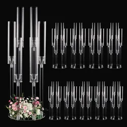 10 Pcs Clear 6-Arm Candelabra Taper Candle Holder Wedding Party Dining Table Banquet Christmas Event Decoration