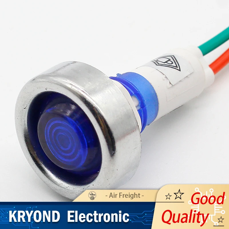 10PCS 10mm 12V LED Indicator Light with 18cm Wire Signal Lamp