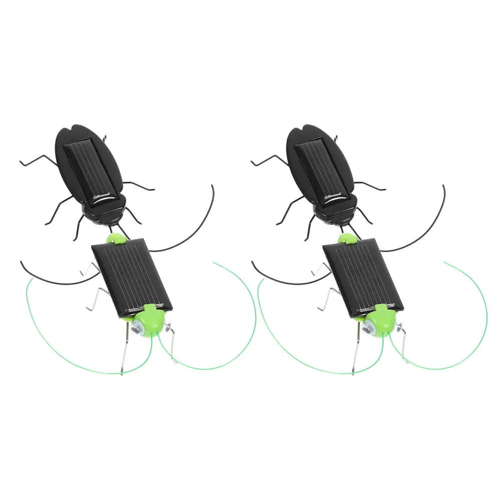 

4pcs Solar Powered Insect Realistic Grasshopper Cockroach For Kids Indoor Outdoor Play Science Experiments Solar Energy