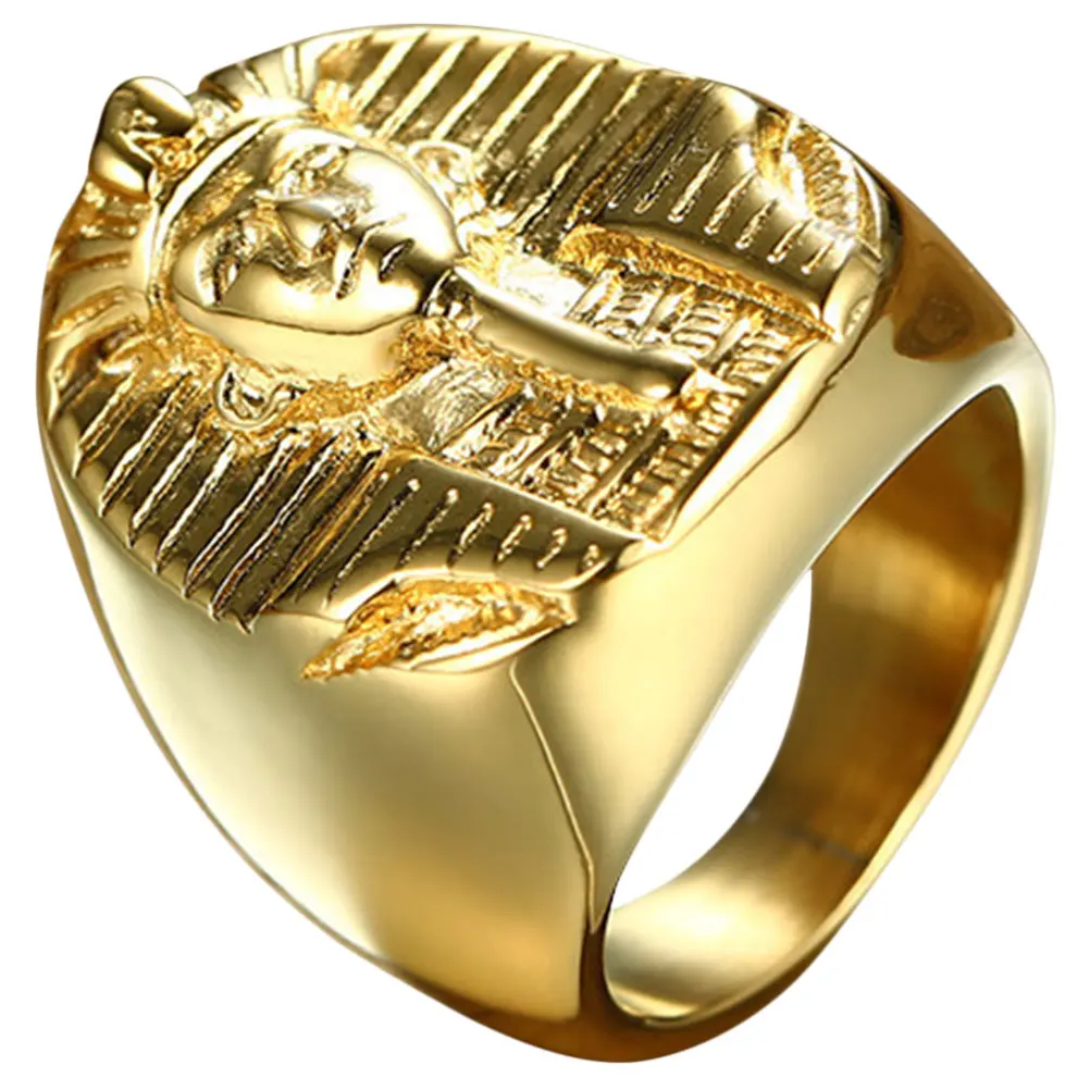

Golden Men's Retro Stainless Steel Fashion Male Accessory Rings for Male Ring Party Dating Shows