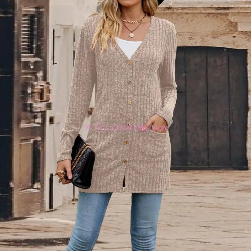 N5KF Women's Lightweight Soft Knit Cardigan Long Sleeve Front Opening with Pockets