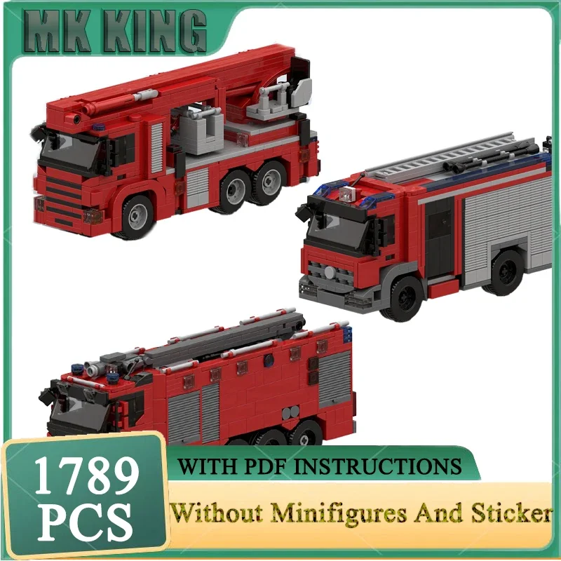 Fire fighting Vehicle Model Moc Building Bricks Urban Fire Engineering Vehicle Technology Blocks Assembly Gift Construstion Toys