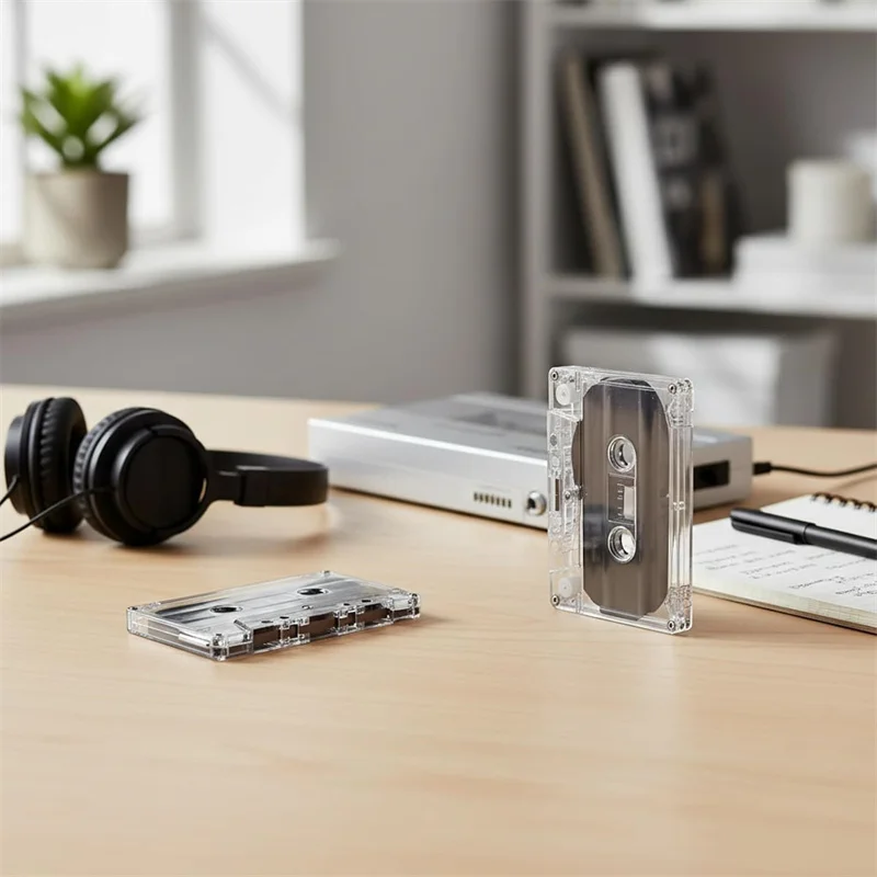 2Pcs Blank Cassette Tapes 60-Minute Durable Audio Recording Retro Design For Teaching Diy Party Messages Speech Music Storage.