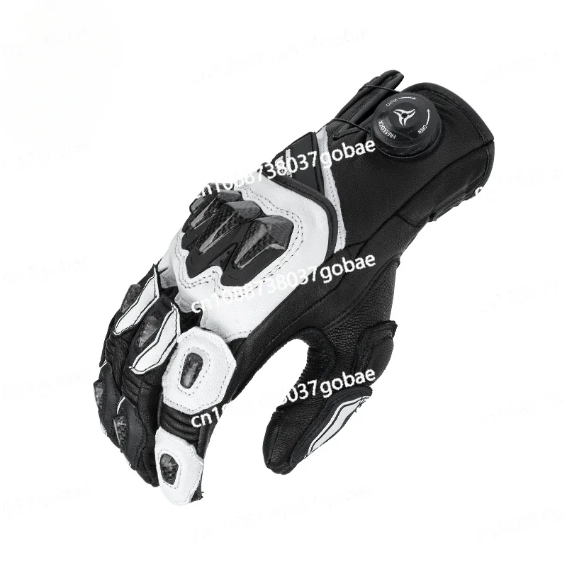 

SFK Black-gold Motorcycle Gloves Racing Genuine Leather Knob Tightening Wear Resistant Shock-absorbing Fingertip Touch Design