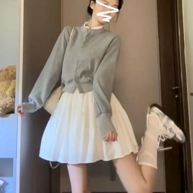 

Белая кружевная балетная юбка, женская весенне-летняя юбка трапециевидной формы с высокой талией, пышная юбка-тортик, корейский полиэстер