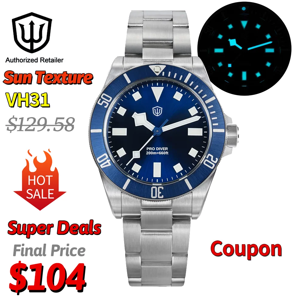 Watchdives WD1969B サンテクスチャードファッションクォーツ腕時計 VH31 サファイア 200 メートル防水高級時計ステンレススチールブレスレット