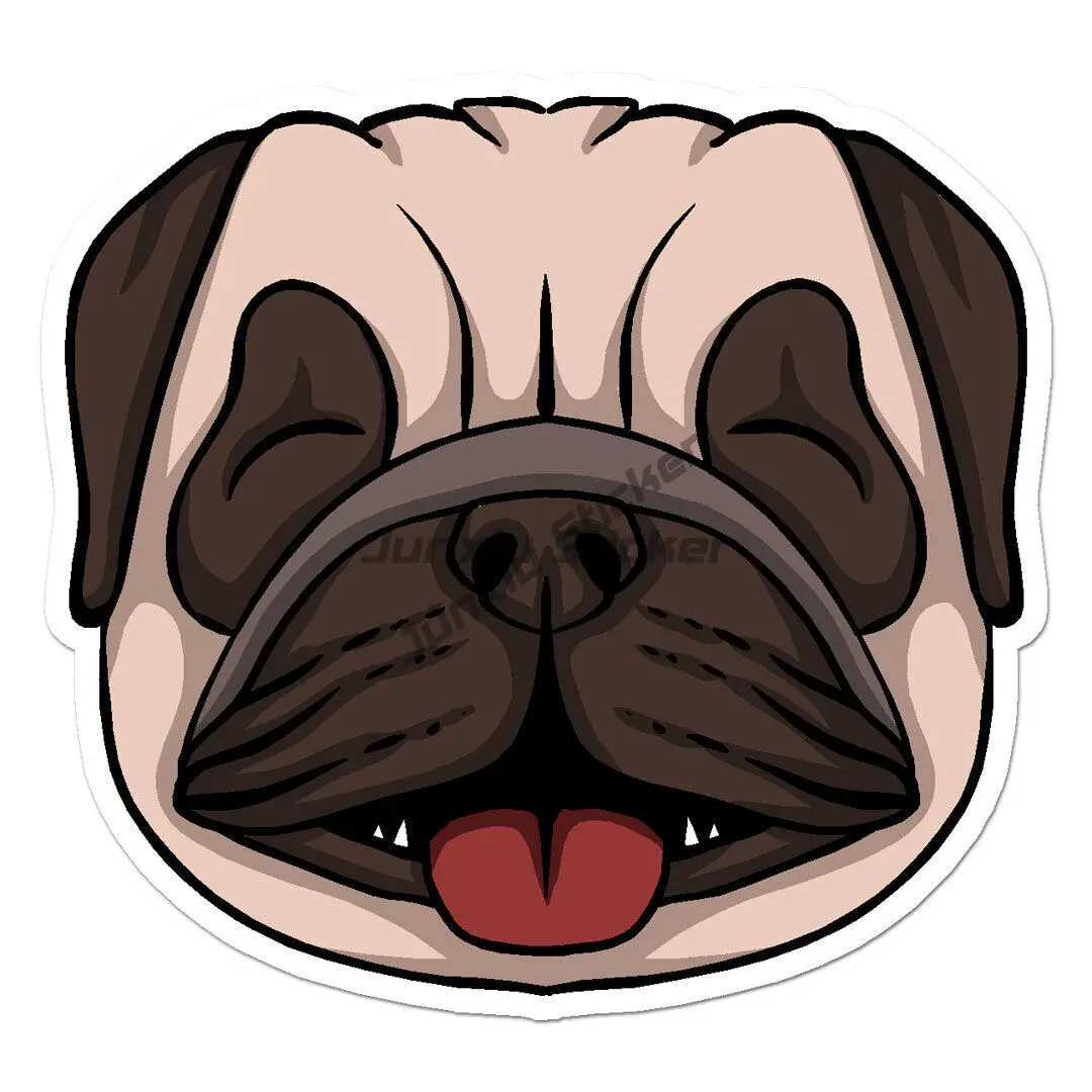 Pug Dog Puppy - Vinyl Decal Sticker Bumper Window Phone Trunk Guitar Cover scratches Exterior Decor