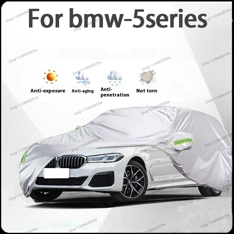 

Для автомобильного чехла BMW серии 5. Подходит для автомобиля — водонепроницаемый, пылезащитный, солнцезащитный козырек (УФ), снегозащитный | Серебряное полное покрытие с защитой в течение всего дня