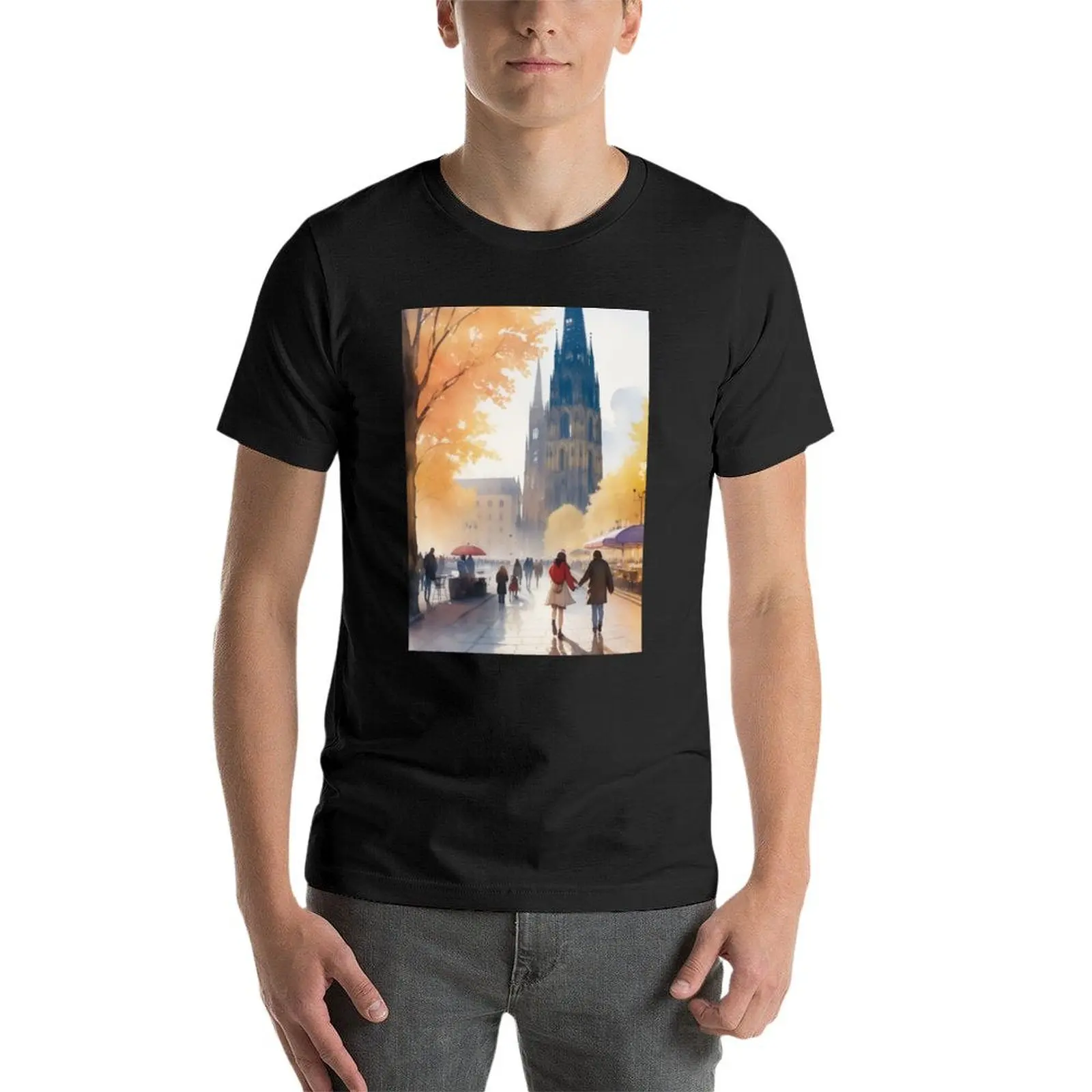 Cologne-Watercolor Art T-Shirt tees kawaii clothes new edition t shirts for men pack image 4