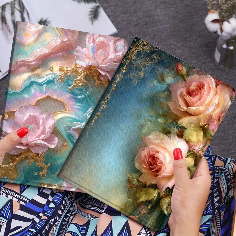 

Pink Roses Blue Curtain Gift Tablet Case For Huawei Honor MatePad MediaPad Air 5 6 7 11 V6 V7 V8 V9 X9 X8 T10 T10s C5e T5