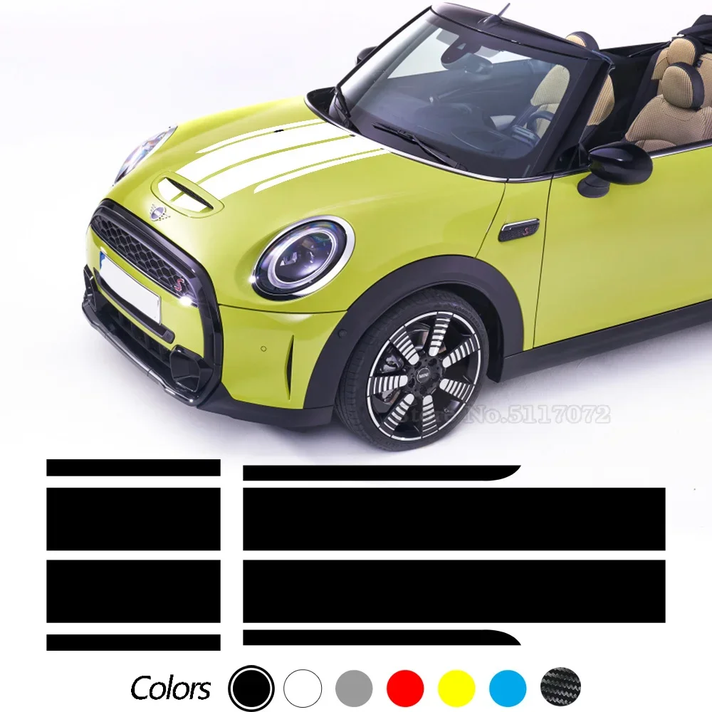 

For Mini John Works F56 F55 F57 R56 R57 R58 R59 Jcw Accessoriescar Hood Bonnet Stripes Engine Cover Taligate Trunk Decal