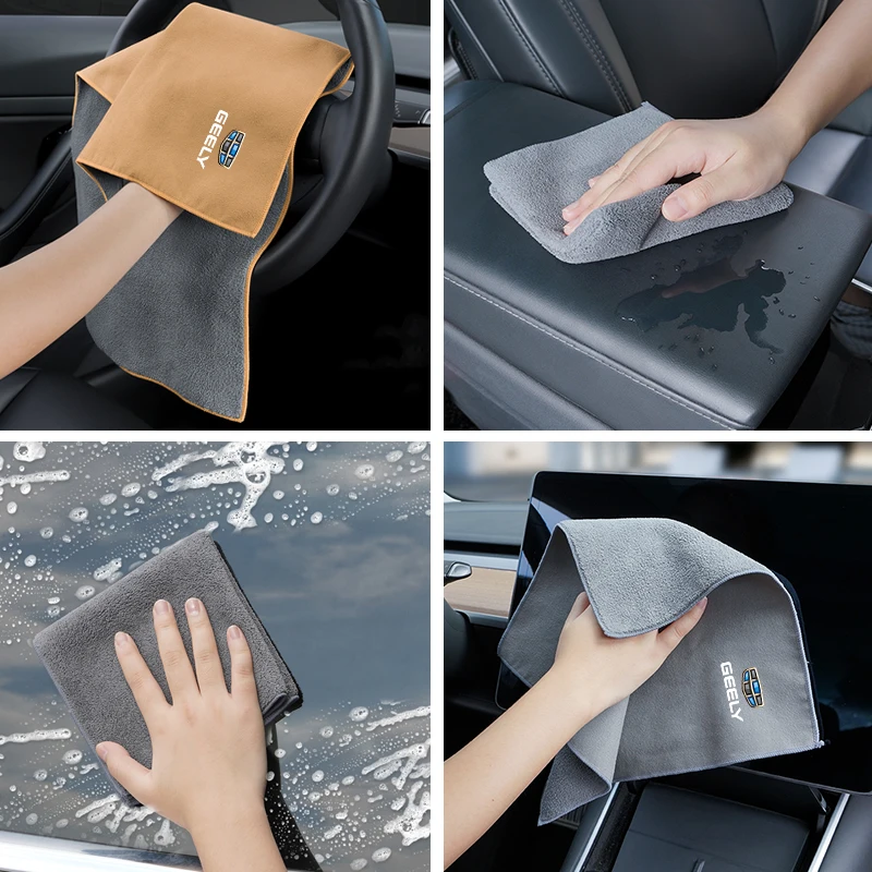 

Microfiber Car Wash Towel Rag For Geely Geometry C Tugella Coolray gc6 Emgrand X3X7 ec7 Cleaning Brush Super Absorbent Dry Cloth