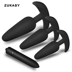 3 Sizes Anal Plug Bullet Vibrator Sex toys for Men Women Prostate Massager Safe Silicone Dildo Butt Plugs Intimate Adults Goods