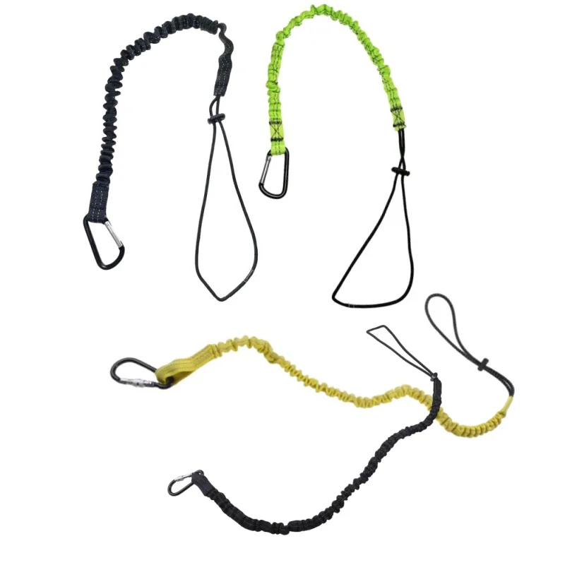 Cuerda elástica de seguridad con gancho de mosquetón, cuerda de seguridad anticaída para trabajo aéreo, accesorios de escalada