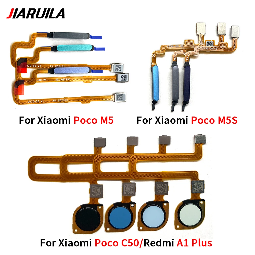 Great Fingerprint Sensor Flex Cable For Xaiomi Poco C50 M5 M5S / Redmi A1 Plus Power Button Fingerprint Scanner Flex Cable Parts