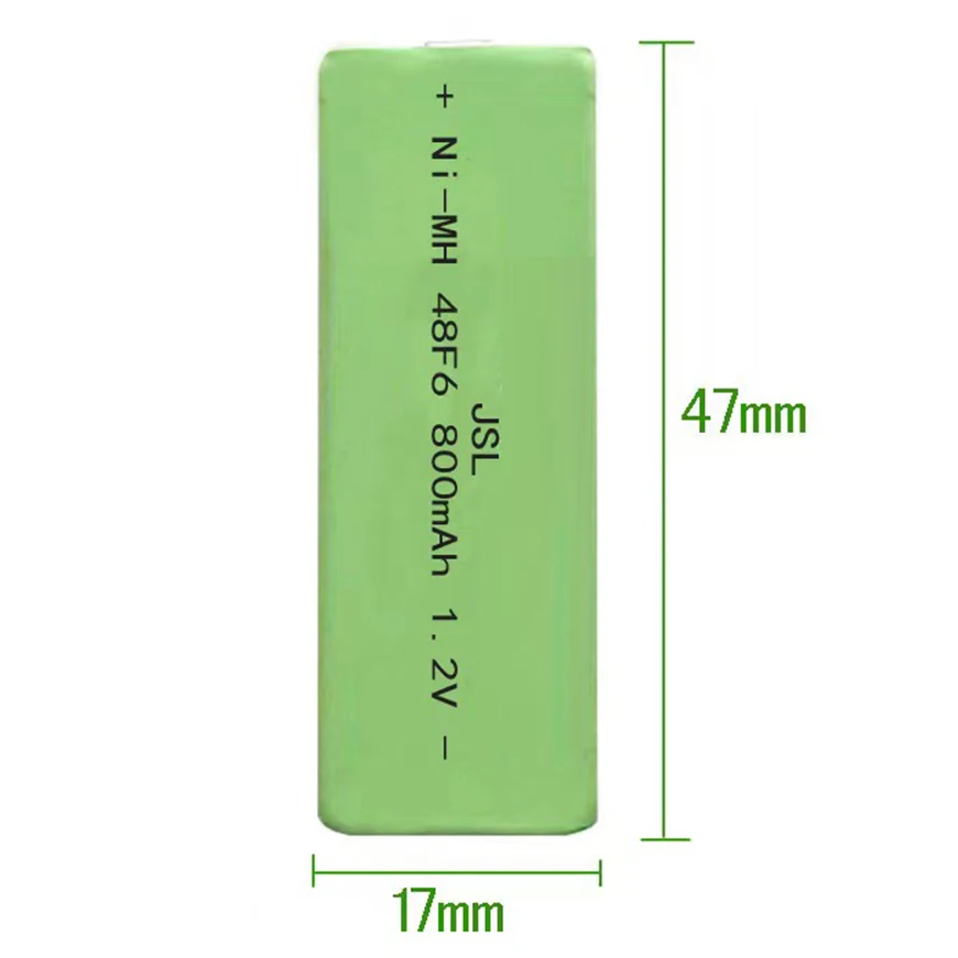 بطارية علكة قابلة للشحن ، NIMH CD ، 1.2 فولت ، 48F6 ، 800 مللي أمبير ، F6 ، 17x47مم