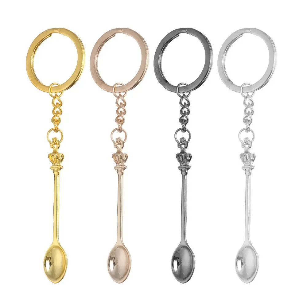 Alice Crown Mini Jewelry Keychain Classical Cute Tea Spoon Men of Women Pendant Retro Crown Spoon Key Chain Small Gift