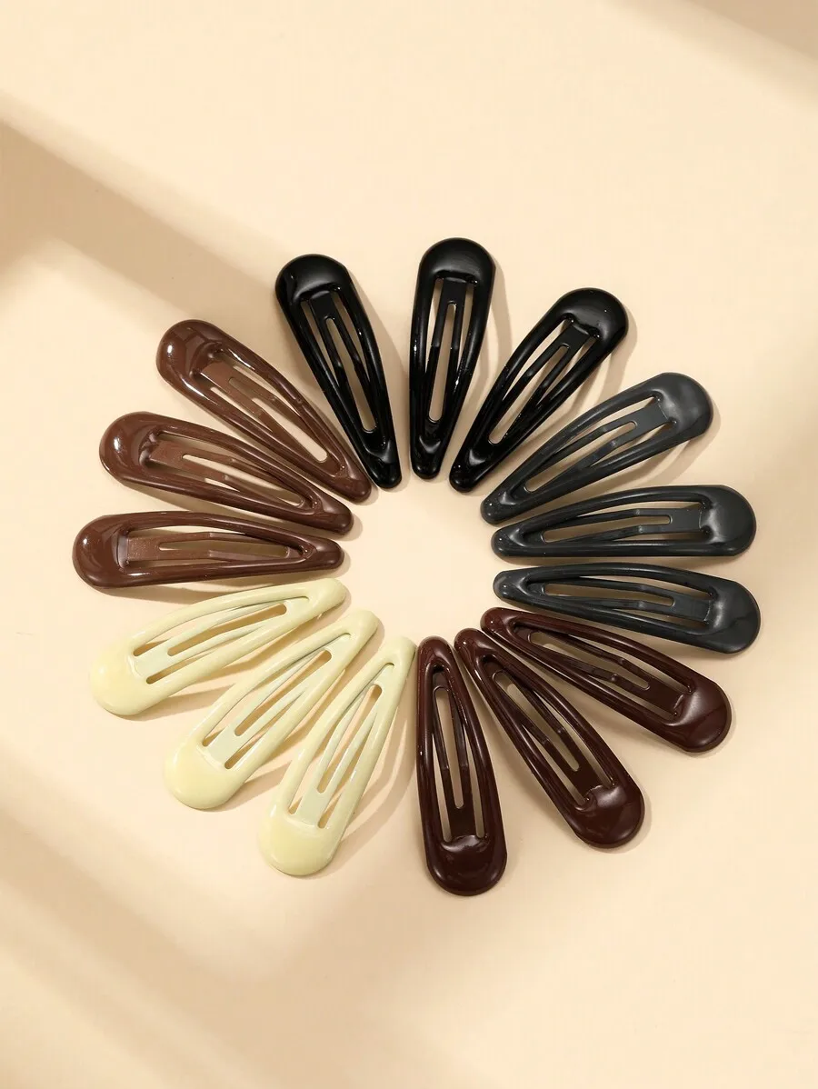 

15pcs Water Drop Shaped Hair Clips Candy Color Claw Clips Barrettes For Women