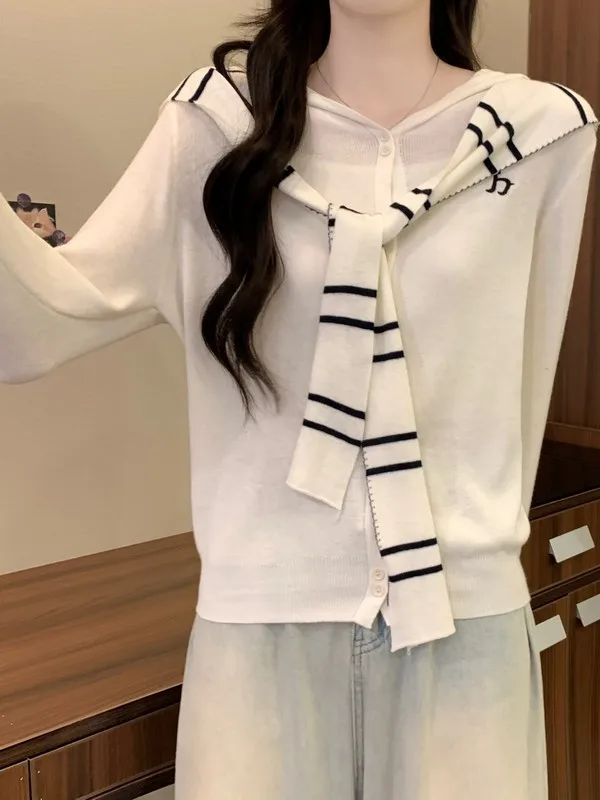 

2025 New Ultra-Thin ort Knitted Open Cardigan Women's Outerwear Autumn Season High-End Feel Small Size ort Top