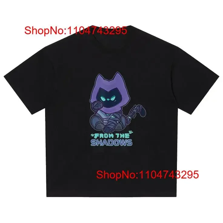 تي شيرت VALORANT Kawaii Chibi Omen Cat تي شيرت مقاس S 5XL ملابس مصممة عتيقة مغسولة للارتداء اليومي مريح للجنسين