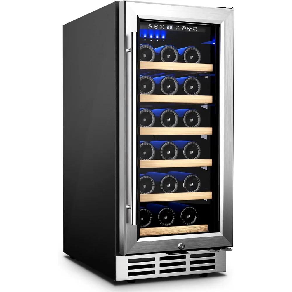 15 Inch Under-counter Refrigerators,Single Zone,Digital Temperature Control,Freestanding Wine Chiller with Removable Shelves