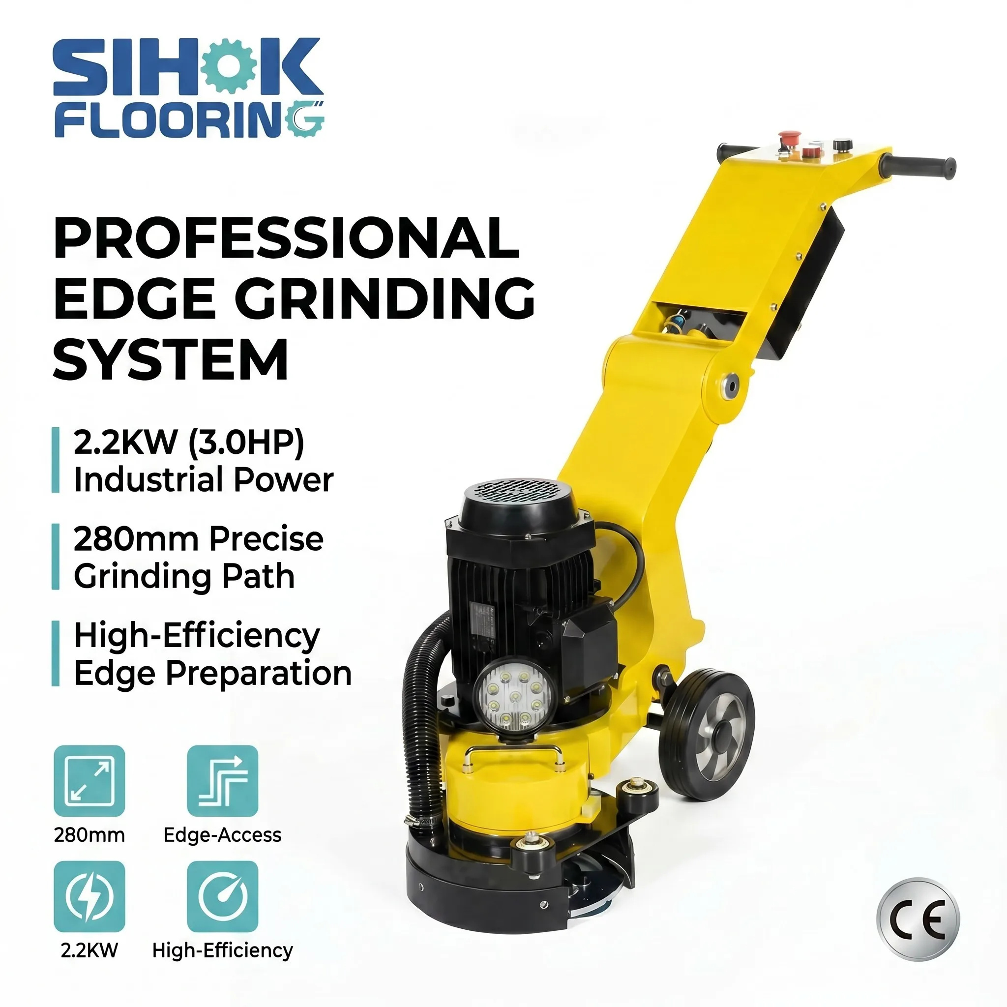 Three-Head 220V Electric Walk-Behind Floor Grinder Small Grinding Polisher Machine For Marble Terrazzo Epoxy Coating Removal