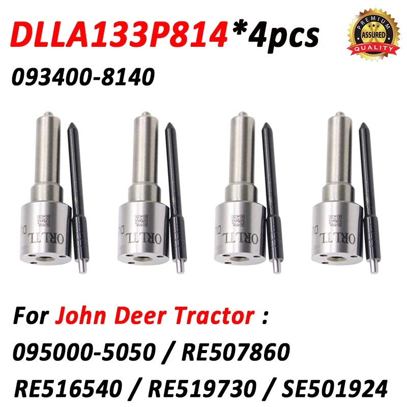 

4 шт. DLLA133P814 Форсунка дизельного топлива DLLA 133 P 814 для трактора John Deer 095000 -5050 RE 507860 RE 516540 RE 519730