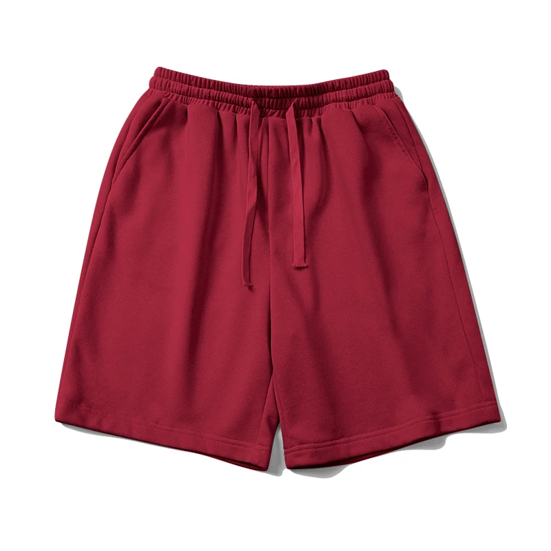 

Простые спортивные шорты, мужские летние новые трендовые красивые корейские повседневные свободные брюки длиной до колена, однотонные универсальные брюки на шнурке