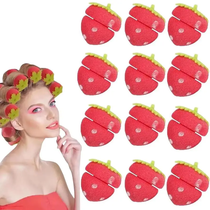 6/12/18/24 Stück Erdbeer-Lockenwickler DIY Schwamm-Lockenwickler für voluminöse Locken, Haar-Styling-Werkzeuge für langes Haar – Detail 11