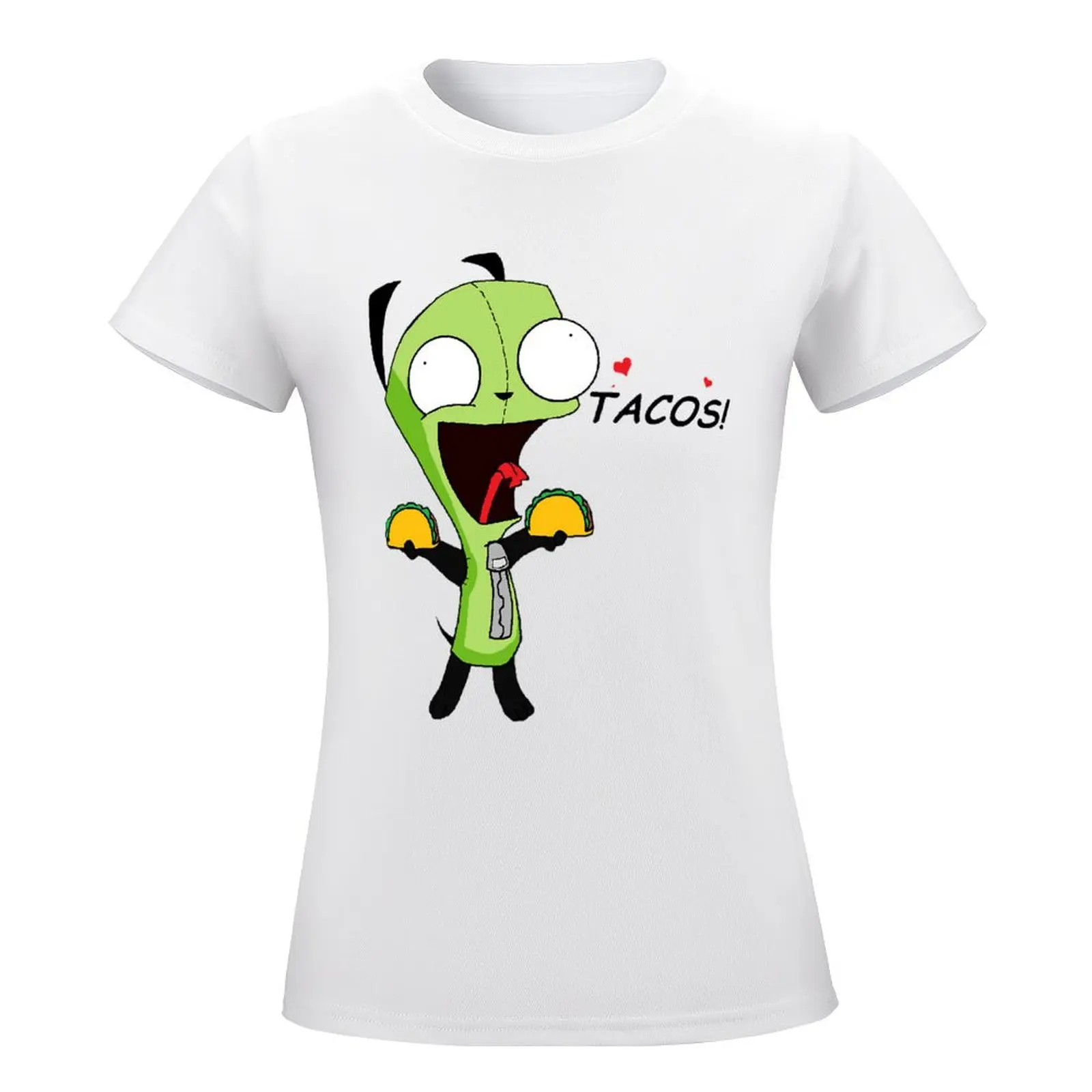 

Девушка с круглым вырезом Loves Tacos (Invader Zim) для футболки, футболка для кампании, новинка, забавная новинка для путешествий