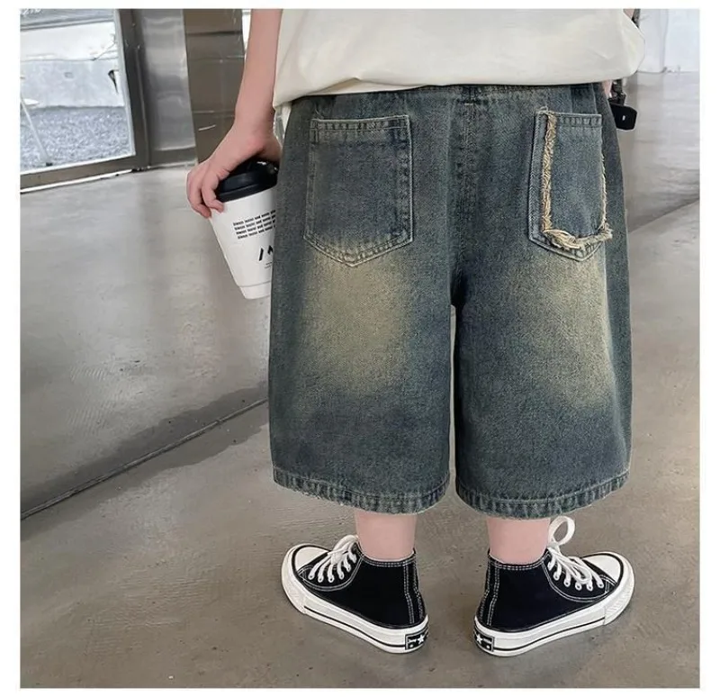 1-10 Jahre Jungen-Jeansshorts RAISE, lockere Sommer-Kindershorts mit elastischem Bund, lässige Shorts für Kleinkinder und Babys, Jungen-Jeansshorts – Detail 10