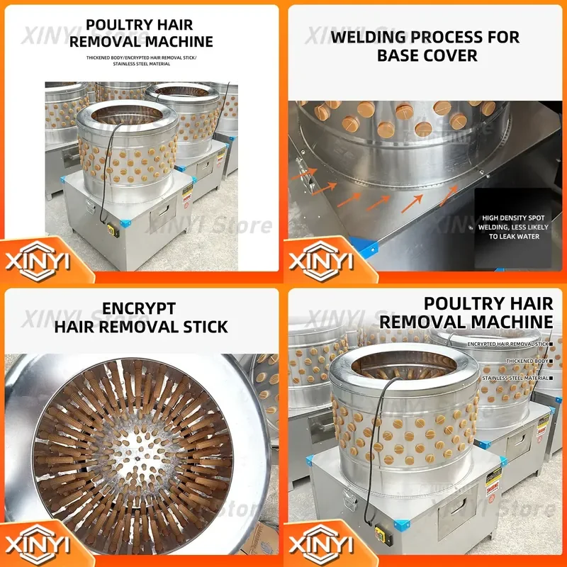 High-Efficiency Stainless Steel Poultry Hair Removal Machine for Chicken Duck Feather Trimmer