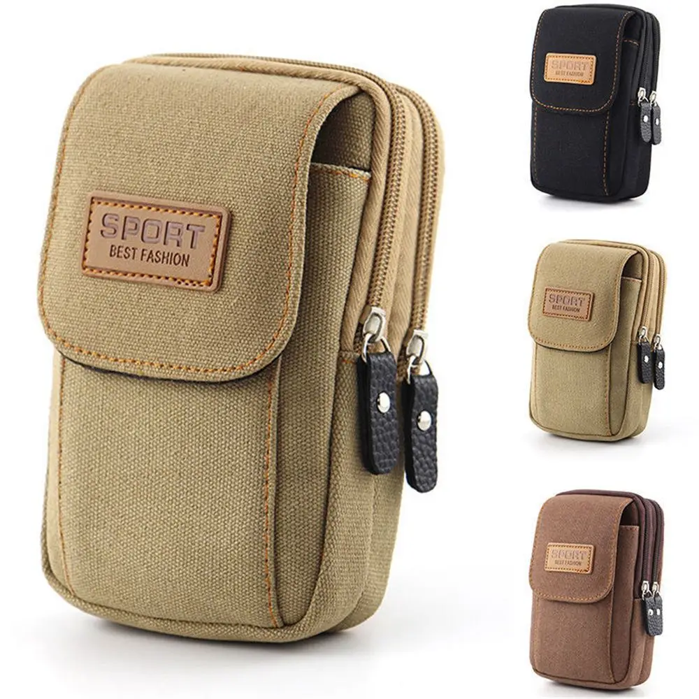 Telefoonaccessoires Riem Heuptas Canvas Outdoor Heuptas Telefoon Heuptas Mobiele telefoonzakje Telefoon portemonnee hoesje Mobiele telefoon tas