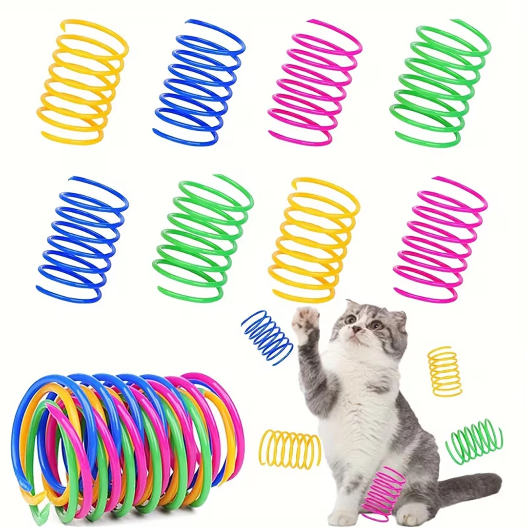 Kätzchen-Spiralfedern Interaktive Katzenspielzeuge Bunte Langlebige Haustier-Federspielzeuge für Katzen Kätzchen-Spiel Haustierprodukte