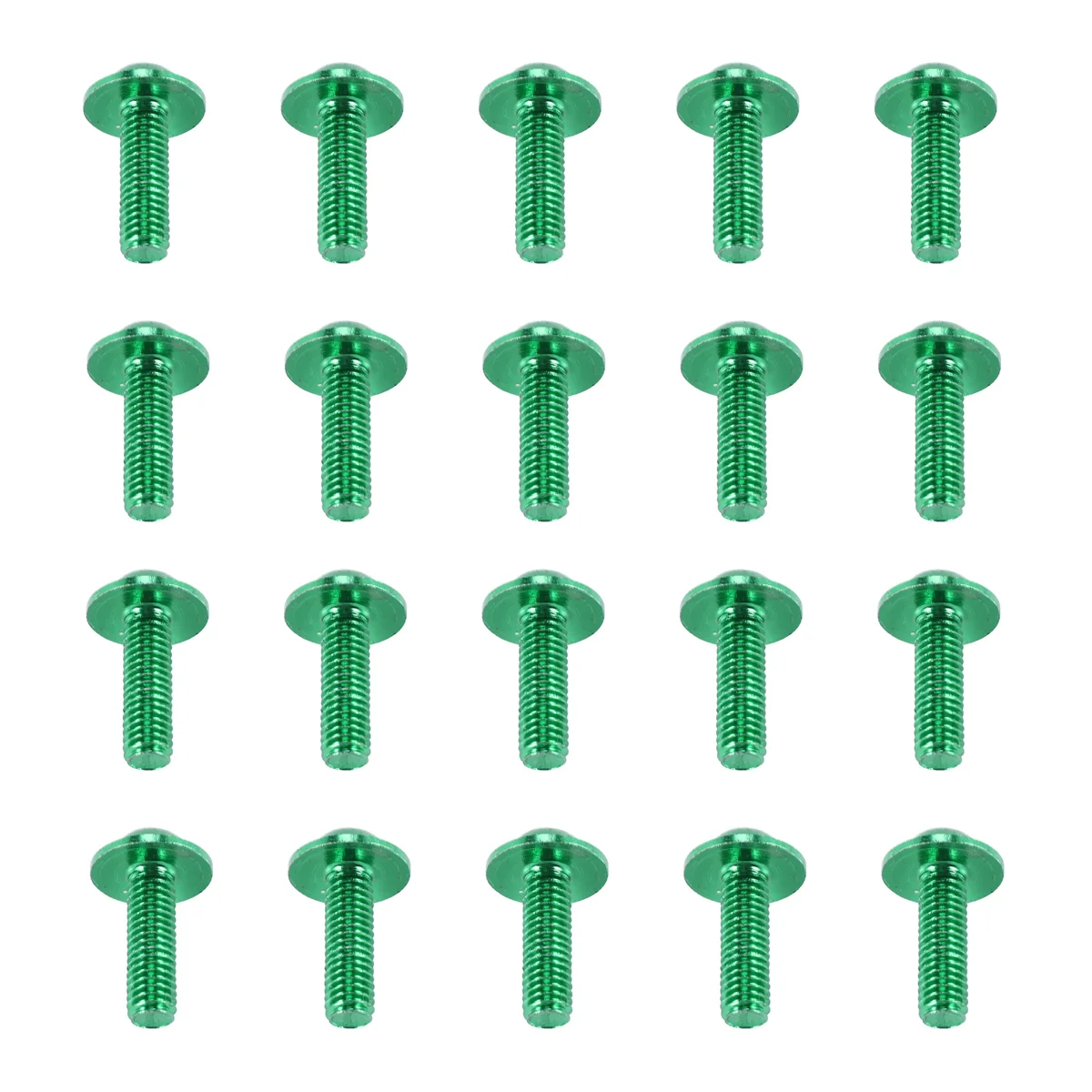 20 Pcs Green Aluminum Alloy Motorcycle Hexagonal Bolts Screws M6