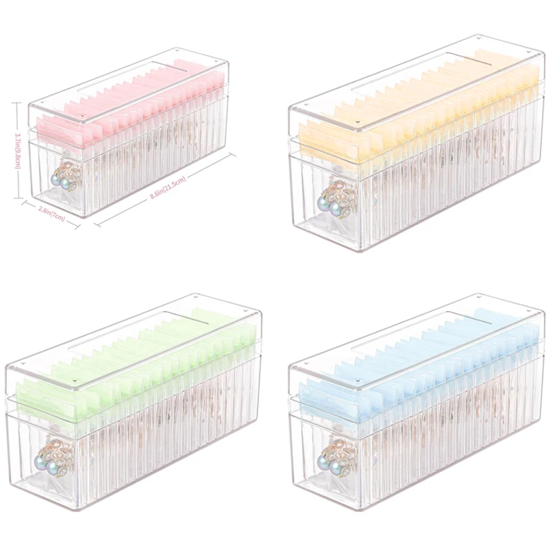 Acrylic Jewelry Box,Clear Jewelry Organizer With 20 PVC Portable Anti Oxidizing Zipper Bags,Travel Jewelry Case