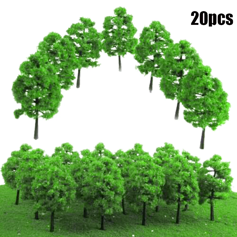 20Pcs Model Trees Train Railroad Diorama Wargame Park Scenery Scale 1:100 Miniature Sandtable Model Scenery DIY For Home Decor