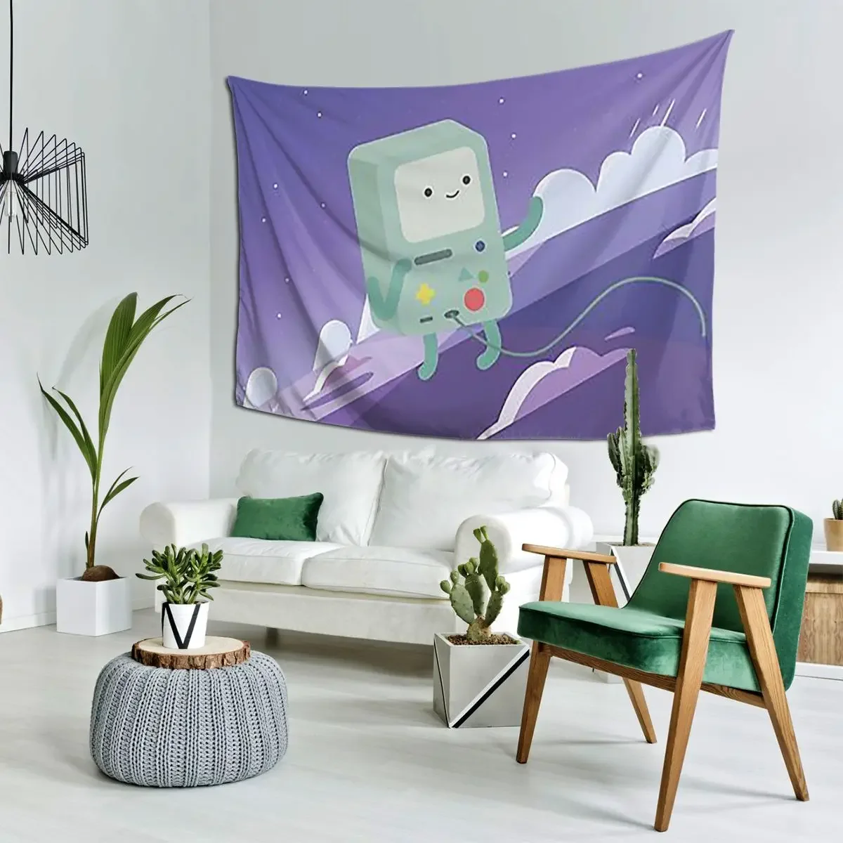 Floating Bmo (Adventure Time) Tapestry Art Wall Hanging Aesthetic Home Decor Tapestries for Living Room Bedroom Dorm Room