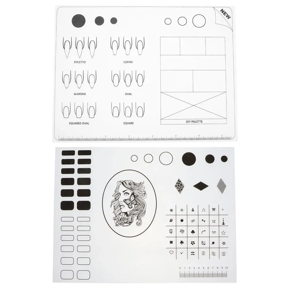 

Silicone Nail Art Mat Coloring Pad for Manicure Training Supplies Lightweight Portable Reusable Protect Table DIY Salon