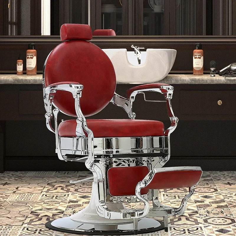 

Shampoo Hair Chair Barber Sofa Spa Pedicure Cover Leather Vintage Chairs Professional Hairdressing Pink Siege Swivel Vanity Brow